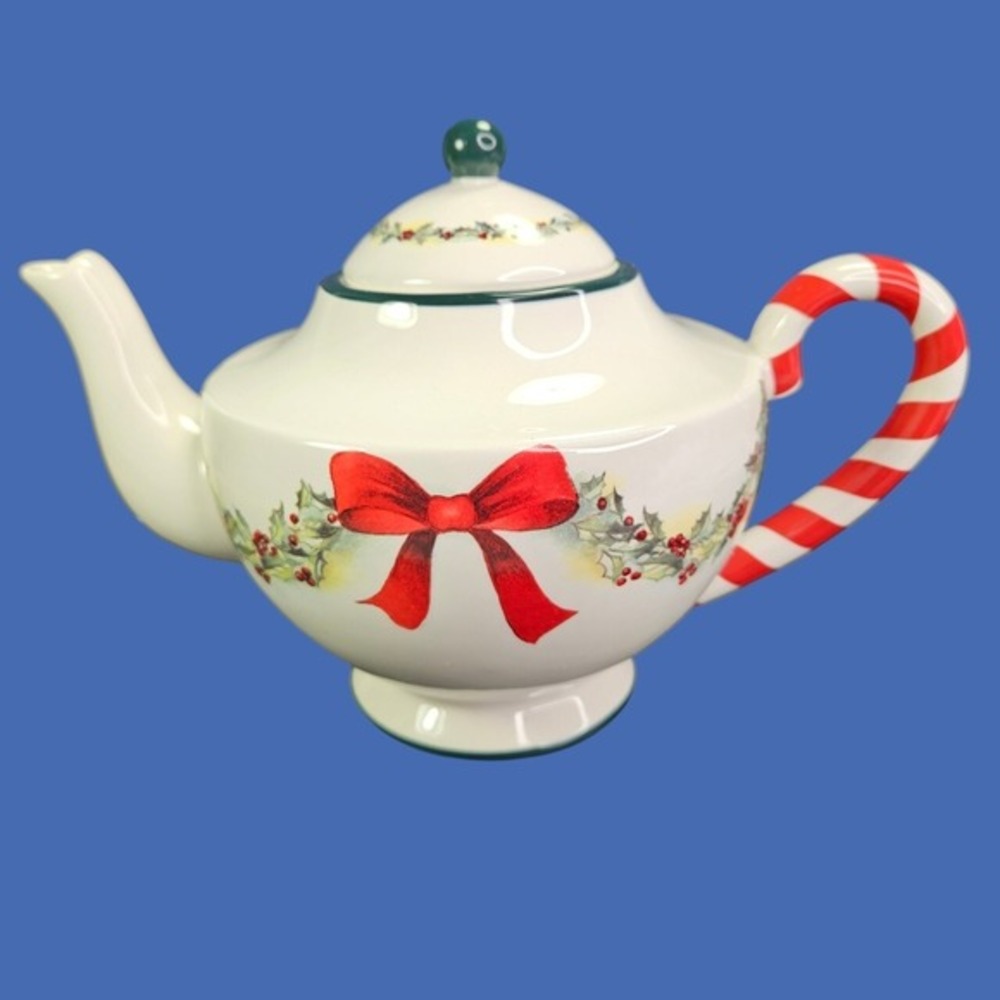Sandy Lynam Clough Teapot Christmas Windows Of The Heart Tea Pot With Lid Floral